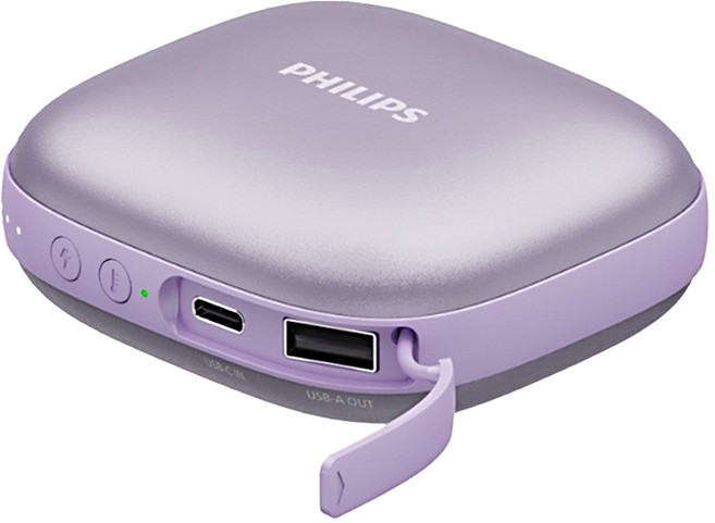 PHILIPS 飛利浦 暖手寶行動電源, DLP2136VP, 粉紫色