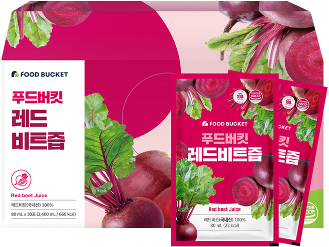 푸드버킷 레드비트즙, 80ml, 30개