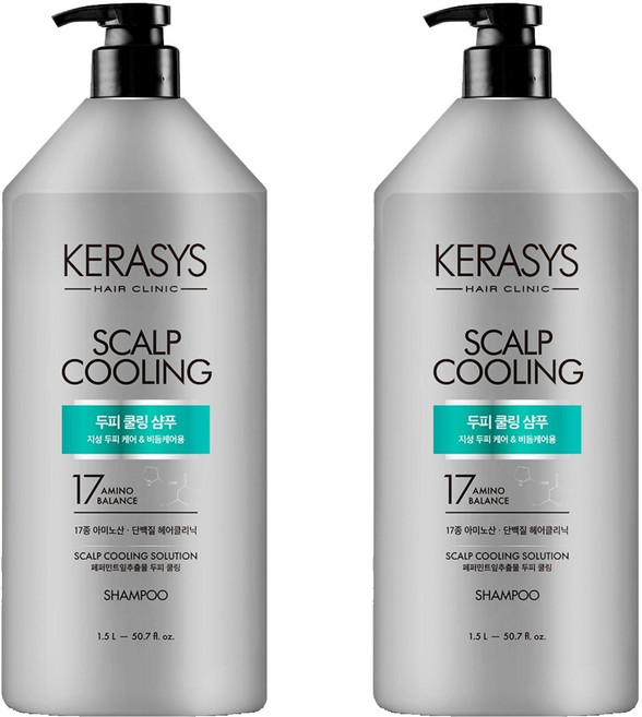 케라시스 두피 쿨링 단백질 샴푸, 1.5L, 2개