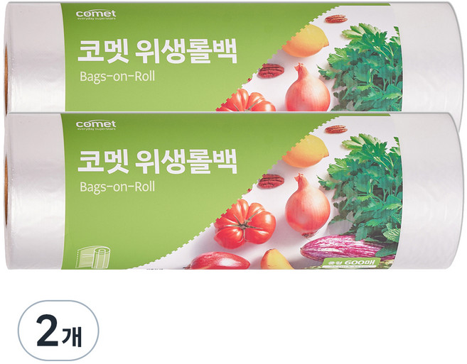 코멧 위생롤백 중형 25 x 35cm 600매, 2개, 600개입