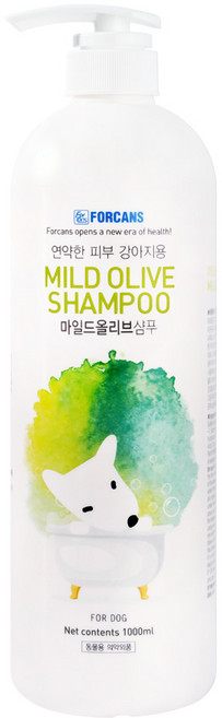 포켄스 강아지 마일드 올리브 샴푸, 1L, 1개