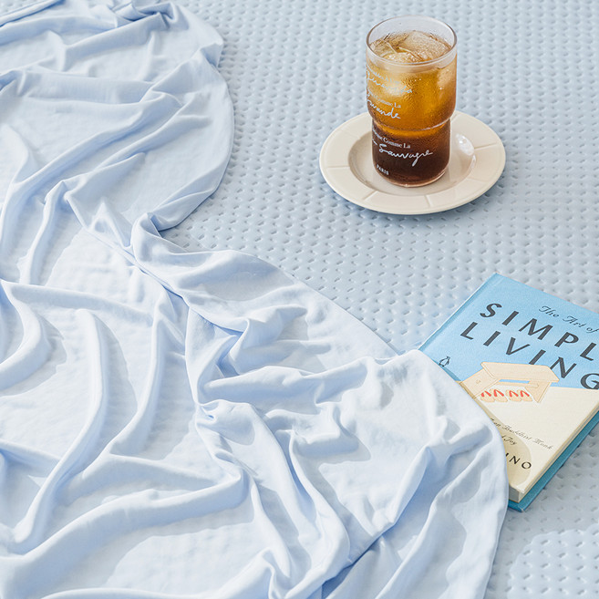 더자리 아이스브릭 시원한 냉감 여름이불, 아이스블루