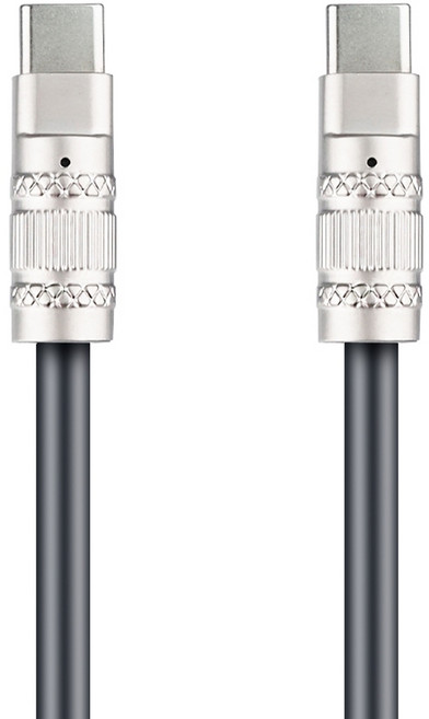 RONEVER 鋅合金液態軟膠充電線 C-C VPC176 48g, 120cm, 黑色, 1條