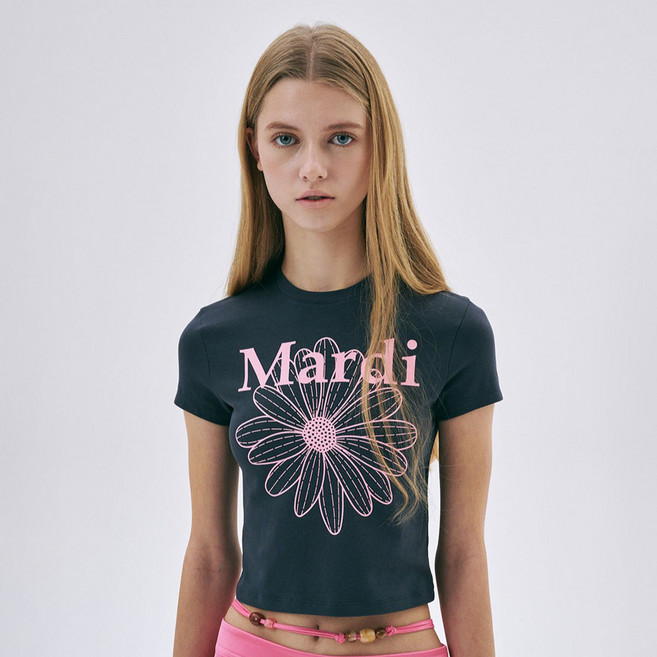Mardi Mercredi 女款短版花朵T恤