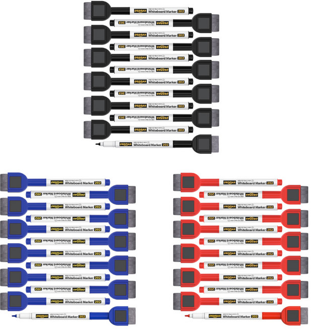 펜맥스 세필 미니 지우개 보드마카 세트, 흑색, 청색, 적색, 36개