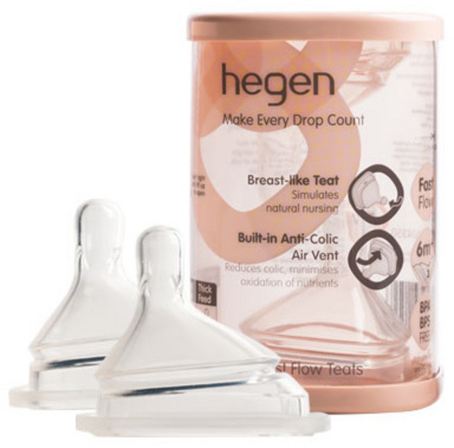 헤겐 모유느낌 비대칭 젖꼭지, 3단계(6개월 이상), 2개