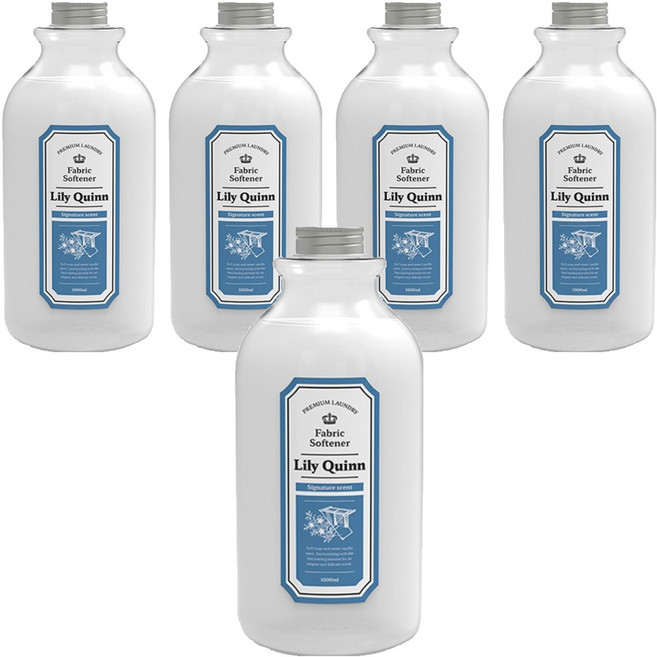 릴리퀸 프리미엄 섬유유연제 시그니처 본품, 1L, 5개