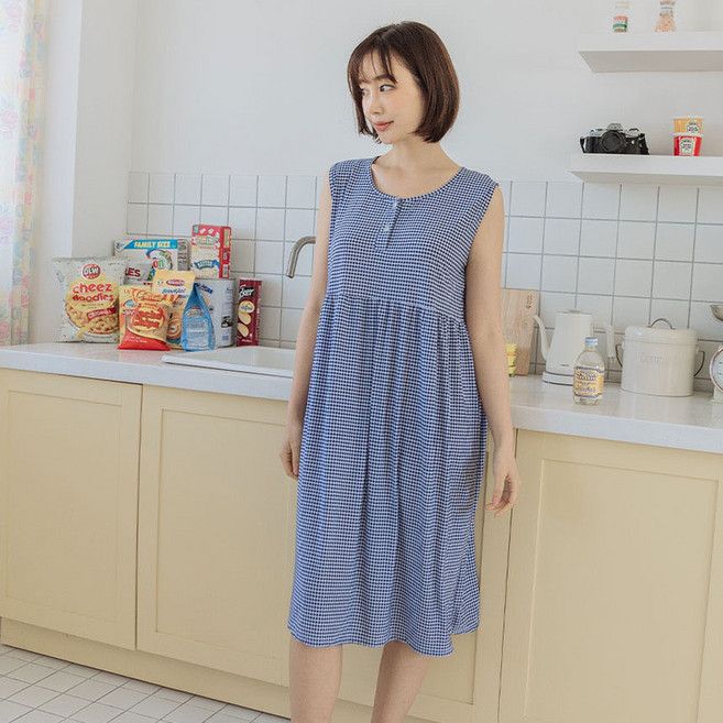 DS DOSSY 女性涼感無袖睡衣連身裙 D3954