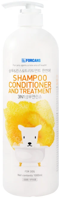 포켄스 강아지 3 in 1 샴푸 앤 린스, 1L, 1개입, 1개 - 쿠팡