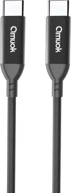 amuok 艾默克 卓效 雙Type-C充電線 60W, 0.5m, 黑色, 1條