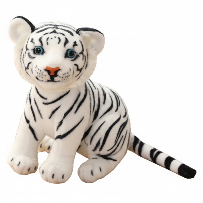 nature times 動物絨毛娃娃, 1個, 27cm, 白虎 白色
