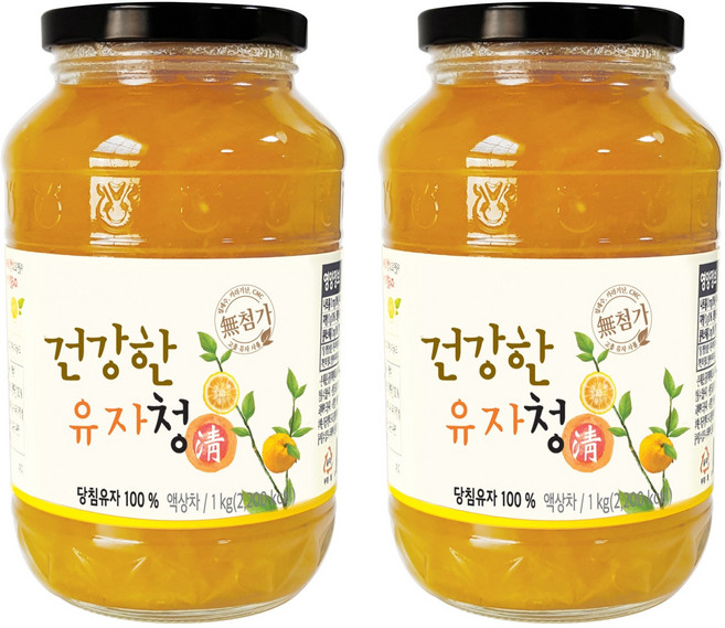다온웰 건강한 유자청, 1kg, 2개