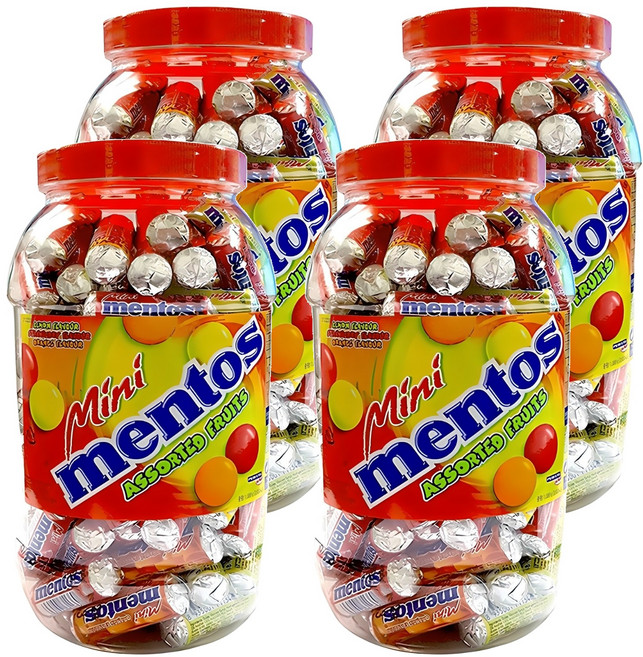 멘토스 미니 푸르티 츄잉캔디, 1kg, 4개