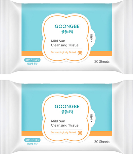 궁중비책 마일드 선 클렌징 티슈, 30매입, 2개