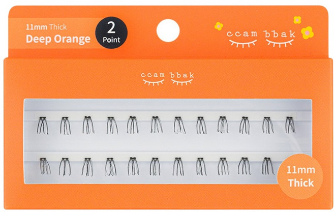 깜빡 인조 가닥속눈썹 패키지버전 11mm 띠크 2기둥, 띠크(블랙), 1개