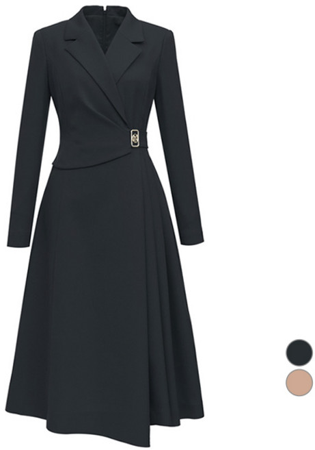 미니멈 여성용 테일러드 랩 장식 A라인 원피스 23FW 백화점 단독 정상