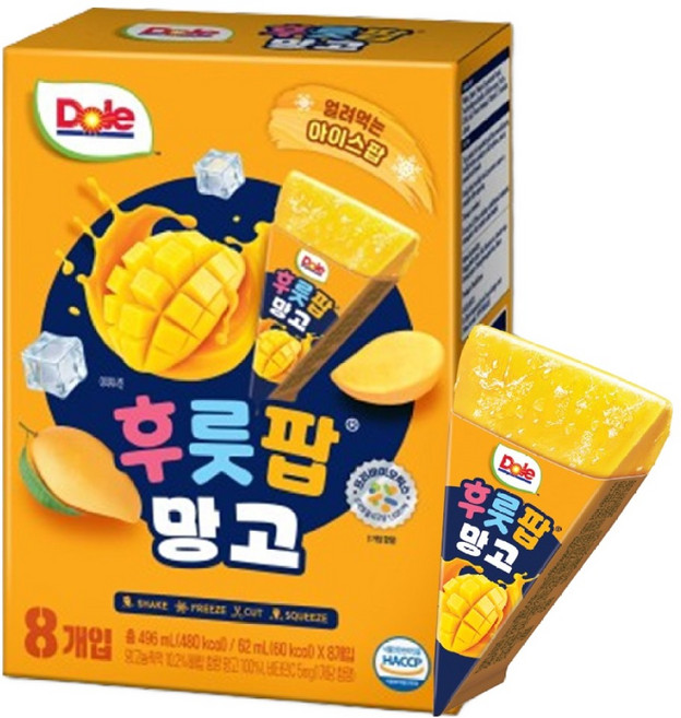 돌 후룻팝 망고, 62ml, 8개