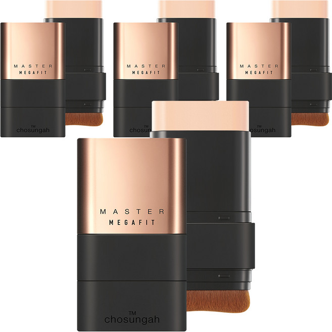 chosungah tm Mega Fit 持久貼合粉底棒 大師版 SPF50+ PA++++ 16g, 01 LIGHT BEIGE, 4個