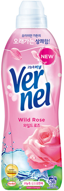 버넬 고농축 섬유유연제 와일드로즈 본품, 900ml, 1개입, 1개