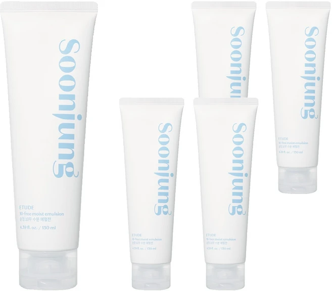 에뛰드 뉴 순정 10무 수분 에멀전, 130ml, 5개 - 쿠팡