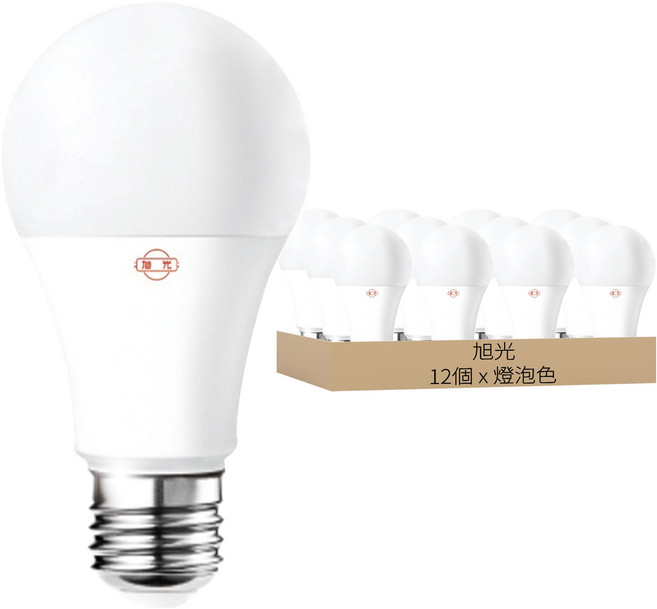 旭光 超高效能LED球泡燈 10W, 燈泡色, 12個