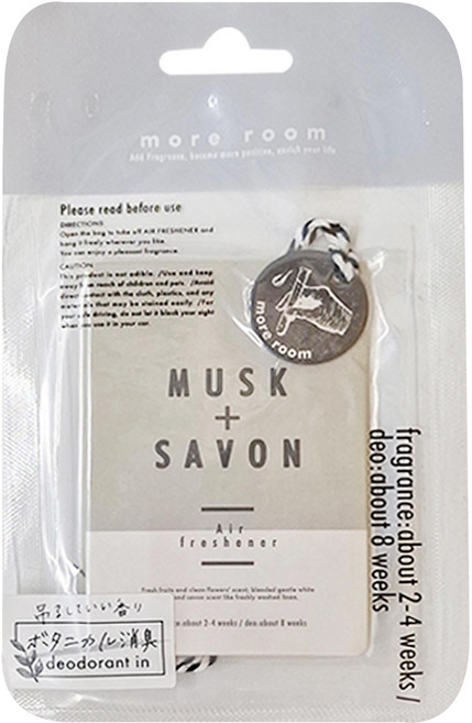 more room 植物性消臭香氛片 110 x 35 x 180mm, 白麝香 + 皂香, 60g, 1包