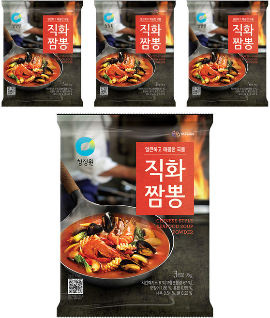 청정원 직화짬뽕 분말, 96g, 4개