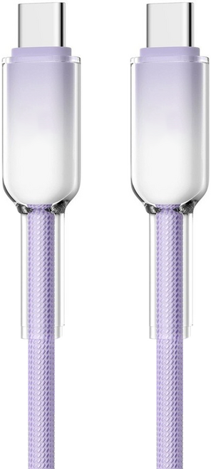 小麥購物 Type-C系列 65w Type-C-Type-C冰晶漸變快充數據線 L1366, 1個, 2m, 薰衣紫