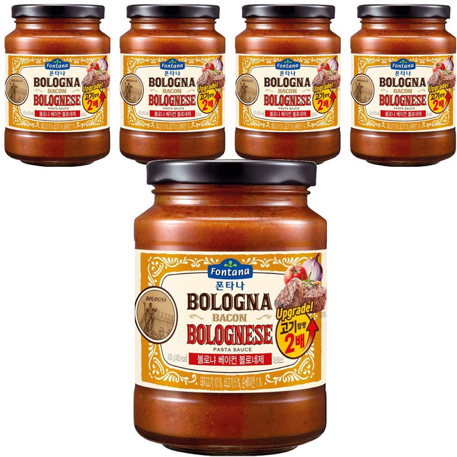 폰타나 볼로냐 베이컨 볼로네제 파스타 소스, 430g, 5개