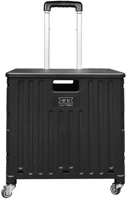 하비티툴즈 4바퀴 접이식 쇼핑카트, 블랙, 1개