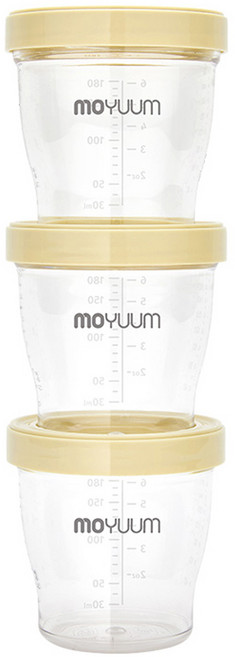 모윰 유아용 트라이탄 이유식용기, 180ml, 베이지, 3개