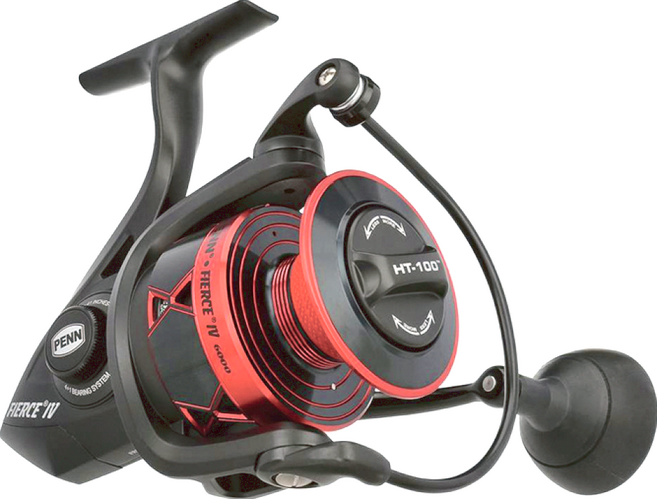 PENN FIERCE IV FRC4 FIERCE IV 8000 REEL BOX 紡車捲線器, FRCIV8000, 黑色 + 紅色