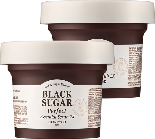 스킨푸드 블랙슈가 퍼펙트 에센셜 스크럽, 210g, 2개