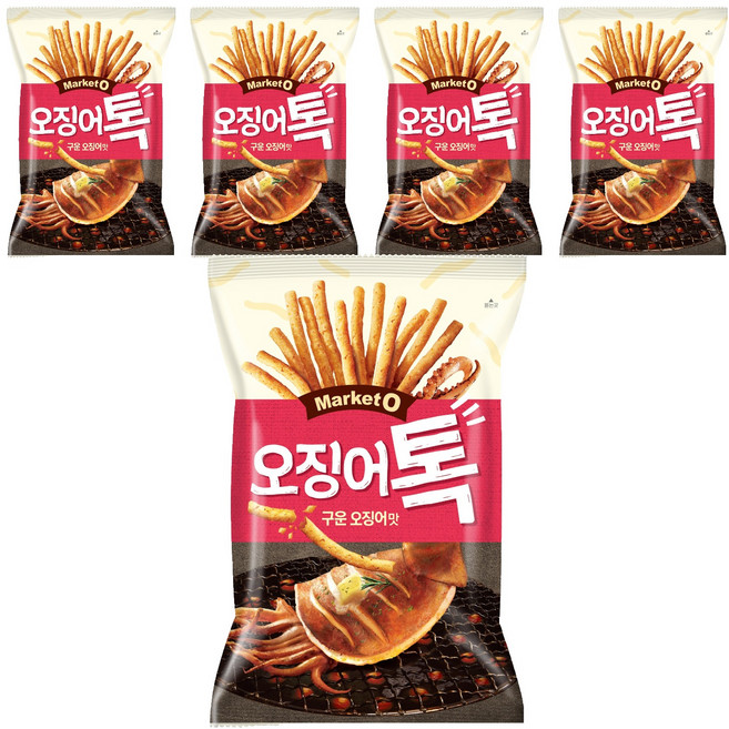 Market O Market O香烤魷魚薯條餅乾, 80g, 5包