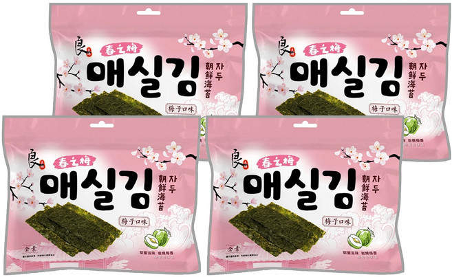 良澔 韓式海苔 梅子口味, 4包, 30g