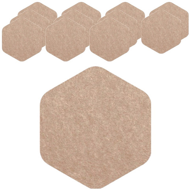 好物良品 單元體 羊毛氈壁掛留言板12件組 六角形, 咖啡色