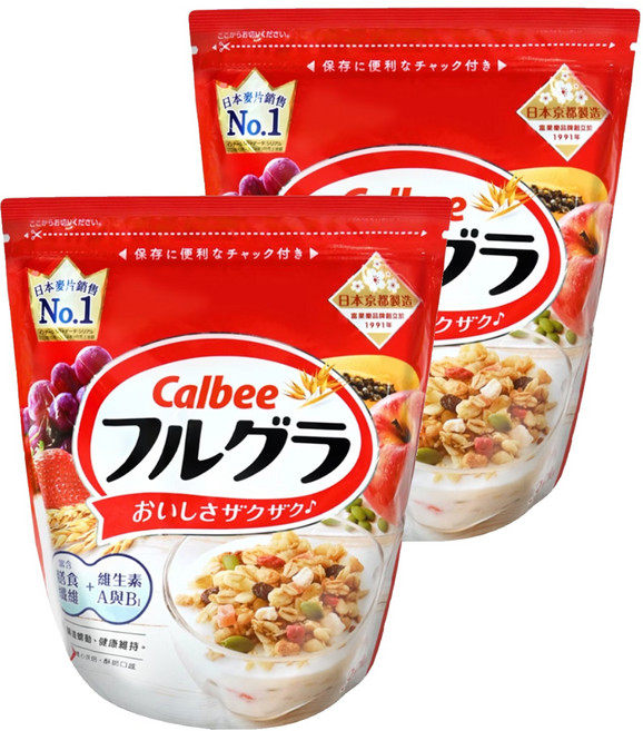 Calbee 卡樂比 Frugra 富果樂 水果麥片 含膳食纖維及維生素 A、B1 日本京都製造, 380g, 2包
