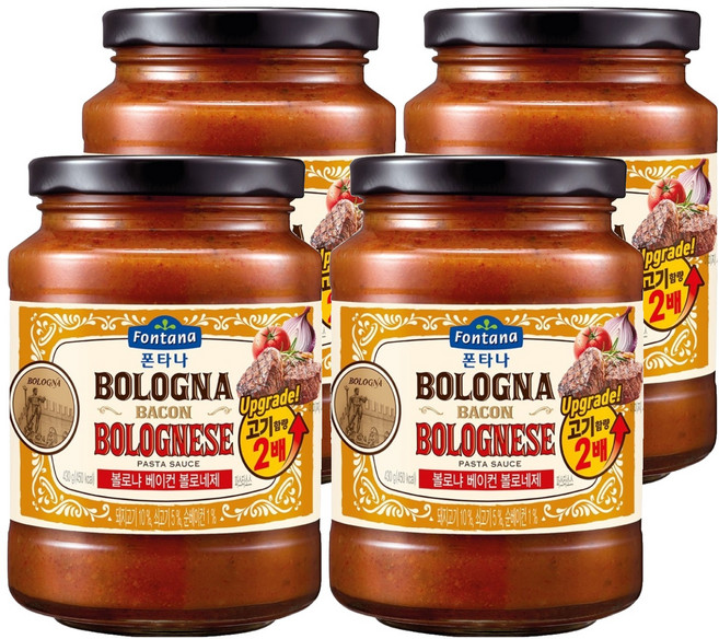 폰타나 볼로냐 베이컨 볼로네제 파스타 소스, 430g, 4개