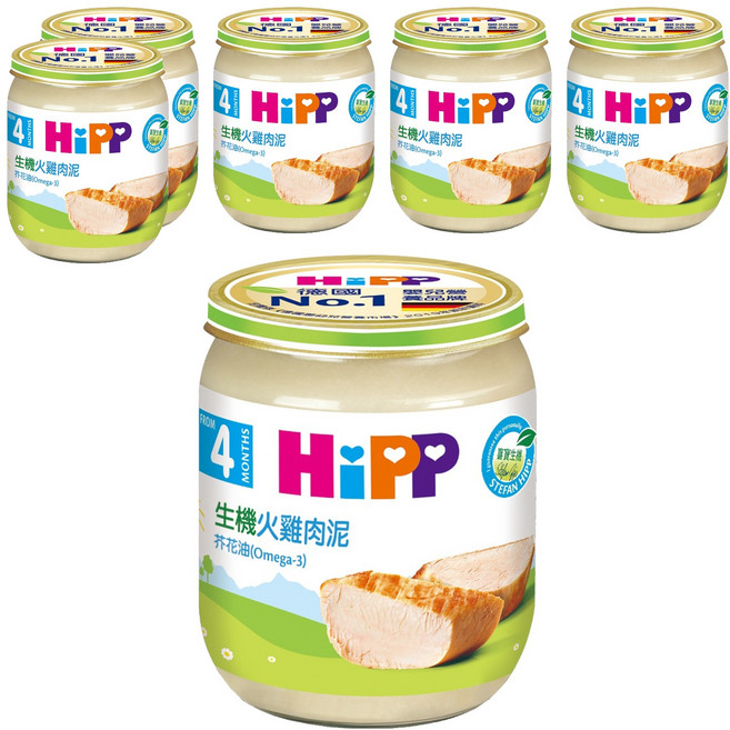HiPP 喜寶 生機食物泥, 火雞肉, 125g, 6罐