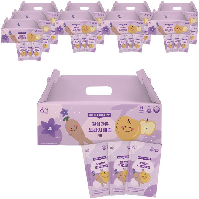 황금이네 국내산 아동용 갈아만든 도라지배즙, 100ml, 300개