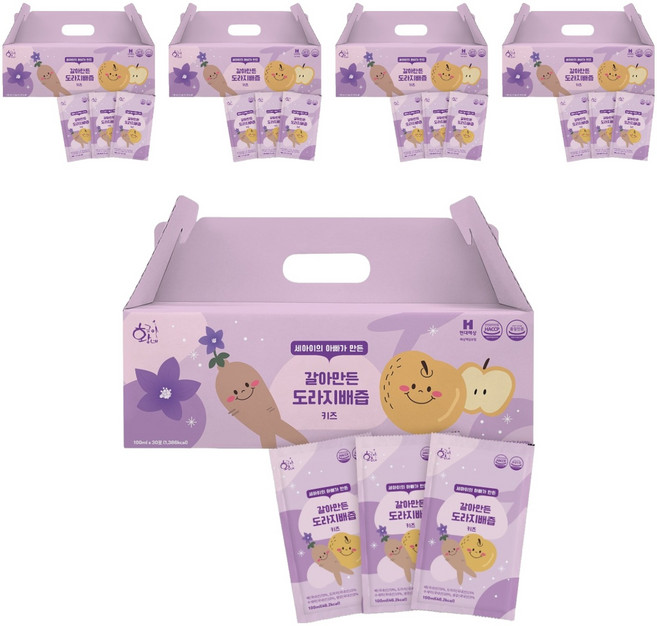 황금이네 국내산 아동용 갈아만든 도라지배즙, 100ml, 150개