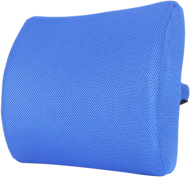 마메 바른자세 메모리폼 등받이쿠션, 블루