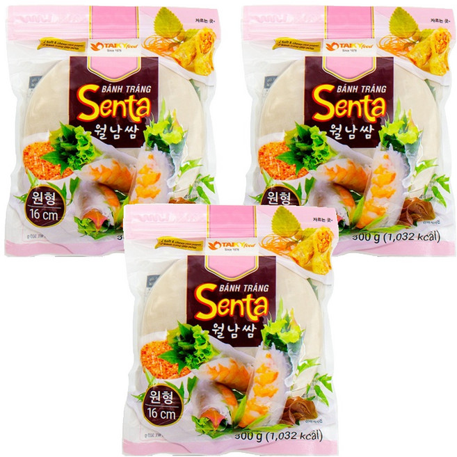 타이키 월남쌈 원형 16cm, 300g, 3개