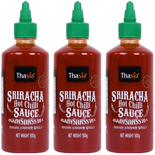타이시아 스리라차 핫 칠리소스, 500g, 3개
