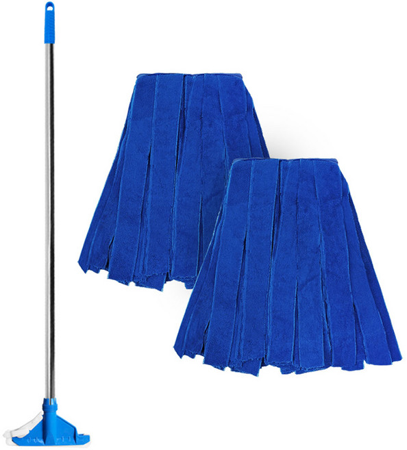 월드크린 고급 홀드 스텐 마포대 + 극세사 마포걸레 270g 2p 세트, 1세트, 파랑