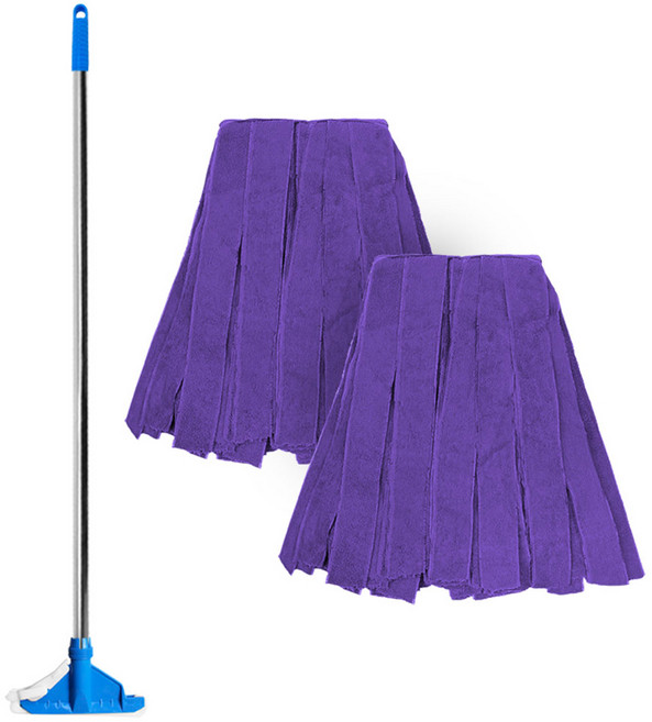 월드크린 고급 홀드 스텐 마포대 + 극세사 마포걸레 270g 2p 세트, 1개, 보라