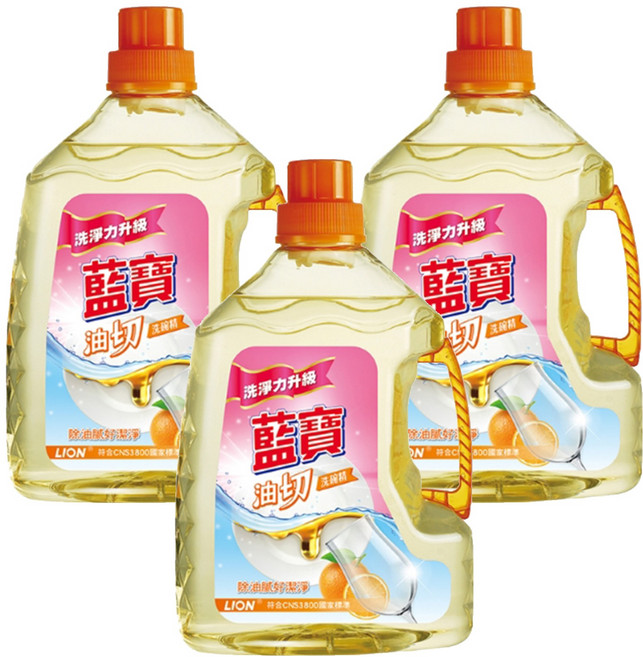 藍寶 油切洗碗精, 3kg, 3瓶