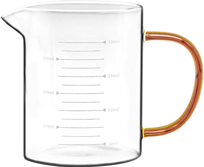 발룬피니 내열유리 컬러핸들 계량컵, 허니브라운, 1개, 350ml