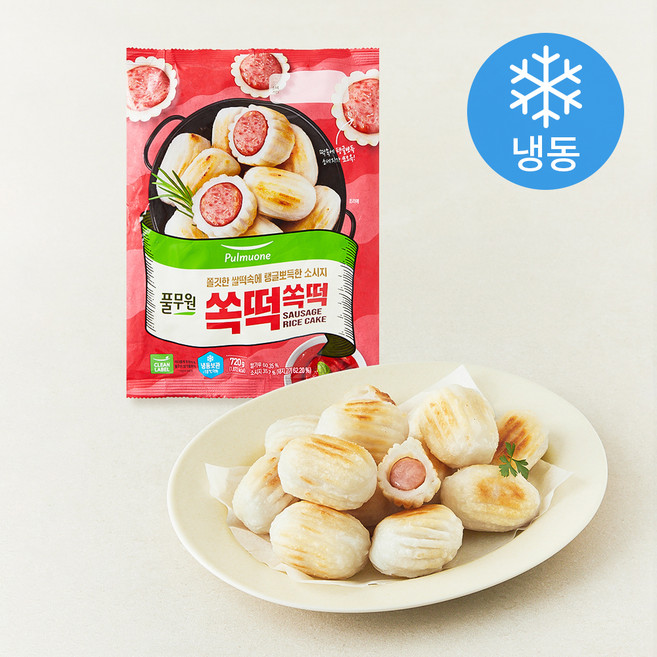 풀무원 탱글뽀득한 소시지 쏙떡쏙떡 (냉동), 720g, 1개