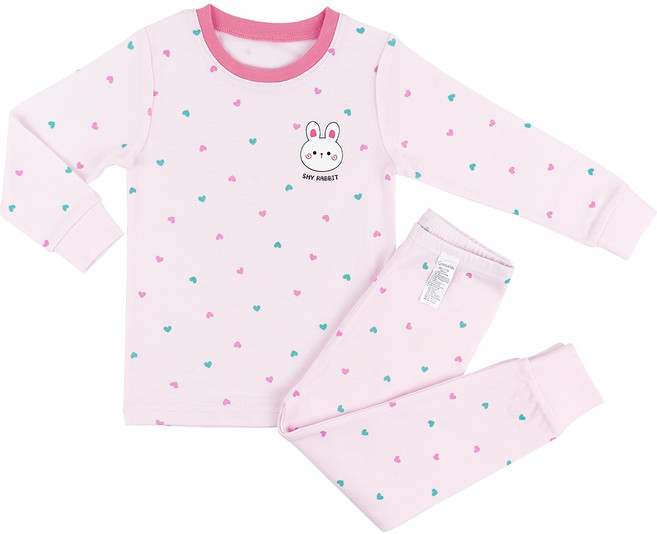 메이키즈 여아용 베베레빗 30수 후라이스 내의 상하의 세트